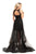 Johnathan Kayne - 9120 Floral Embroidered Sheath Dress With Overskirt In Black and Red
