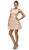 Dancing Queen - 9126 Rosette Textured Lace Bodice Cocktail Dress In Pink