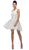 Dancing Queen - 9126 Rosette Textured Lace Bodice Cocktail Dress In White