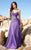 MNM Couture - 5760 Sleeveless Ruched Glittery Long Dress In Purple