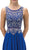 Dancing Queen - 9150 Intricately Bejeweled Illusion Two Piece- Prom Dress In Blue