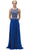Dancing Queen - 9150 Intricately Bejeweled Illusion Two Piece- Prom Dress In Blue
