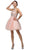 Dancing Queen - 9158 Jeweled High Jewel Illusion Cocktail Dress In Pink