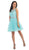 Dancing Queen - 9159 Keyhole Cutout Lace Bodice Short Prom Dress In Blue