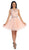Dancing Queen - 9159 Keyhole Cutout Lace Bodice Short Prom Dress In Pink