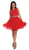 Dancing Queen - 9159 Keyhole Cutout Lace Bodice Short Prom Dress In Red