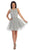 Dancing Queen - 9159 Keyhole Cutout Lace Bodice Short Prom Dress In Silver