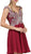 Dancing Queen - 9160 Cap Sleeve Adorned Sweetheart A-Line Cocktail Dress In Red