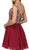 Dancing Queen - 9160 Cap Sleeve Adorned Sweetheart A-Line Cocktail Dress In Red
