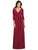 Dessy Collection - 3027 V Neck Quarter Length Sleeves A-Line Dress In Red