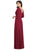Dessy Collection - 3027 V Neck Quarter Length Sleeves A-Line Dress In Red