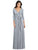 Dessy Collection - 3027 V Neck Quarter Length Sleeves A-Line Dress In Gray