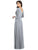 Dessy Collection - 3027 V Neck Quarter Length Sleeves A-Line Dress In Gray