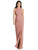 Dessy Collection - 3029 Jewel Neck Cutout Back Sheath Gown In Pink