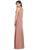 Dessy Collection - 3029 Jewel Neck Cutout Back Sheath Gown In Pink