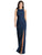 Dessy Collection - 3029 Jewel Neck Cutout Back Sheath Gown In Blue