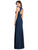 Dessy Collection - 3029 Jewel Neck Cutout Back Sheath Gown In Blue