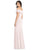 Dessy Collection - 3030 Off Shoulder High Slit Sheath Gown In Pink