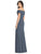 Dessy Collection - 3030 Off Shoulder High Slit Sheath Gown In Gray