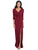 After Six - 6797 V-Neck Quarter Length Dress with Slit In Red