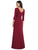 After Six - 6797 V-Neck Quarter Length Dress with Slit In Red