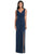 After Six - 6799 V-Neck Sleeveless Evening Dress with Slit In Blue