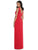 After Six - 6799 V-Neck Sleeveless Evening Dress with Slit In Red