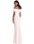 After Six - 6800 Off-Shoulder Fitted Evening Dress In Pink