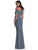 After Six - 6800 Off-Shoulder Fitted Evening Dress In Silver
