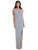 After Six - 6801 Fitted Bateau Evening Dress with Slit In Gray