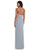 After Six - 6801 Fitted Bateau Evening Dress with Slit In Gray