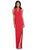 After Six - 6801 Fitted Bateau Evening Dress with Slit In Red