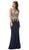 Dancing Queen - 9173 Illusion Gilt Lace Appliqued Evening Gown