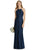 Lela Rose - LR244 Marquis Lace Lux Chiffon Pleated A-line Dress In Blue