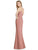 Lela Rose - LR245 Sleeveless V-neck Trumpet Dress With Slit In Pink