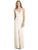 Lela Rose - LR245 Sleeveless V-neck Trumpet Dress With Slit In White