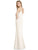 Lela Rose - LR245 Sleeveless V-neck Trumpet Dress With Slit In White