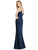 Lela Rose - LR245 Sleeveless V-neck Trumpet Dress With Slit In Blue