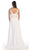 Dancing Queen - 9176 V-neck Lace Evening Gown In White