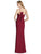 Lela Rose - LR247 Oversized Bow Obi Long Sheath Gown In Red