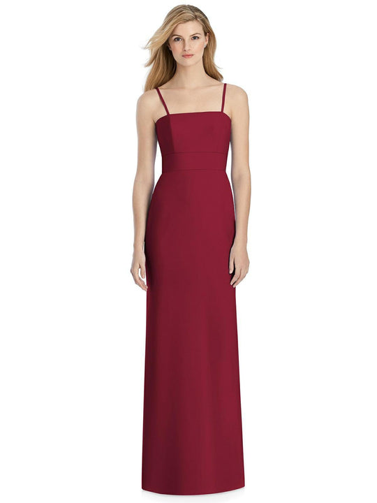 Lela Rose - LR247 Oversized Bow Obi Long Sheath Gown In Red