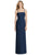 Lela Rose - LR247 Oversized Bow Obi Long Sheath Gown In Blue