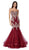 Cinderella Divine - Lace Appliqued Mermaid Gown 9179 In Red and Gold