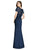 Jenny Packham - JP1010 Sequined Lace Scoop Trumpet Dress In Blue
