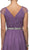 Dancing Queen - 9182 Illusion Cap Sleeve Pleated V-Neck Chiffon Evening Dress In Purple