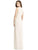 Jenny Packham - JP1013 Pleated Surplice Bodice High Slit Gown In White