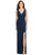 Jenny Packham - JP1013 Pleated Surplice Bodice High Slit Gown In Blue