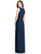 Jenny Packham - JP1013 Pleated Surplice Bodice High Slit Gown In Blue