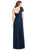 Jenny Packham - JP1014 Flutter Sleeve Asymmetrical Neck Chiffon Gown In Blue