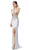Dancing Queen - 9188 Illusion Paneled High Halter Prom Dress In White